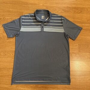 Callaway Shirt Mens Golf Polo OPTI-DRI Large Blue Striped Geometric Stretch Polo